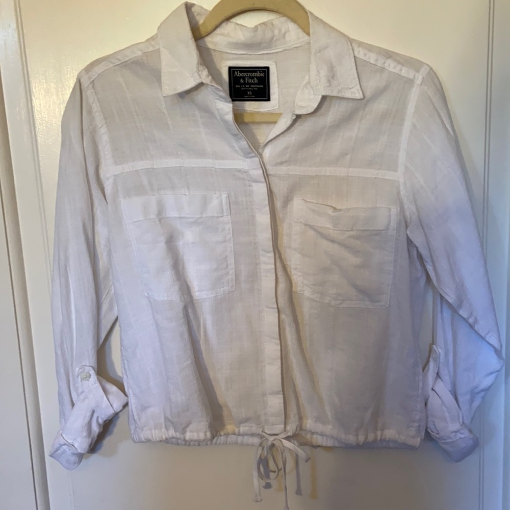 Abercrombie White linen button up